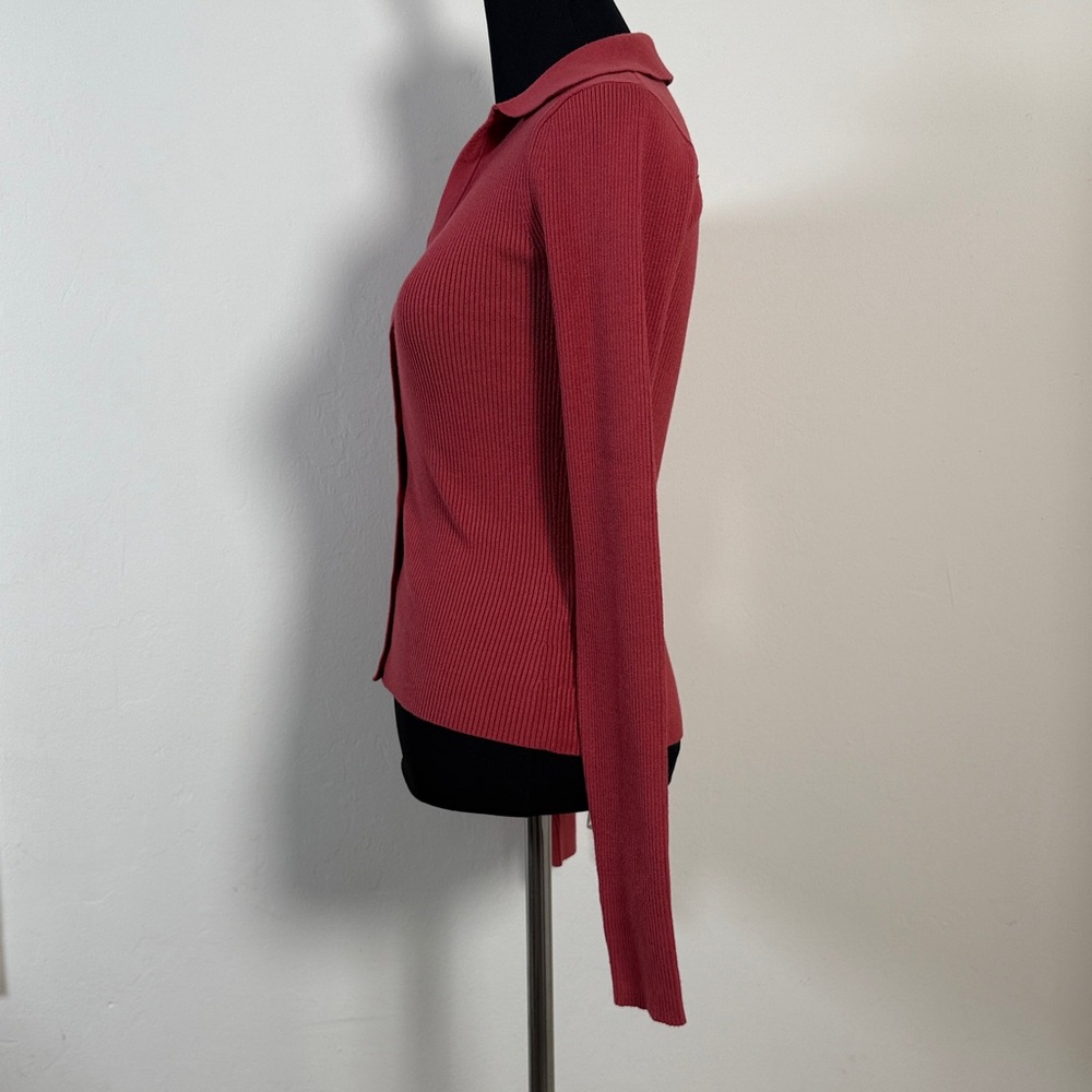 INTERMIX Ribbed Button-Up Cardigan P (XS) - Picture 4 of 6